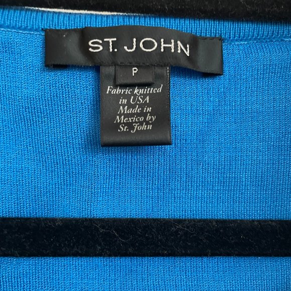 St. John Knit Scoop Neck Top, Blue (Cerulean) - Picture 2 of 3